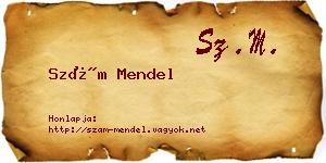 Szám Mendel névjegykártya